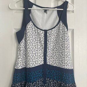 Sperry Top-Sider Anchor Print Nautical Coastal Blue White Dress | Small | EUC